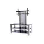 Table TV avec support mural Gris/Noir VISTA – Image 2