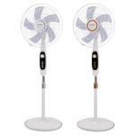 Ventilateur sur pied 16" avec minuterie 5 pales pied rond Gris VISTA