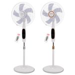 Ventilateur sur pied 16" avec minuterie et télécommande  Panneau tactile Gris/Doré VISTA
