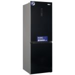 Réfrigérateur combiné No Frost affichage LED tactile A+ 440L  Porte verre noir VISTA
