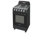 Cuisinière à gaz 4 feux 50x50  Four gaz 60L Blanc/Noir VISTA