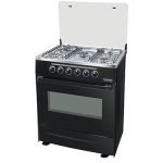 Cuisinière à gaz 5 feux 76x50  Four gaz 105L Blanc/Noir VISTA