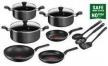 TEFAL SUPER COOK SET 12PC NON STICK BLACK B459SC84