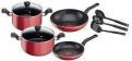 TEFAL SUPER COOK SET 9PCS NON STICK RED B460S984
